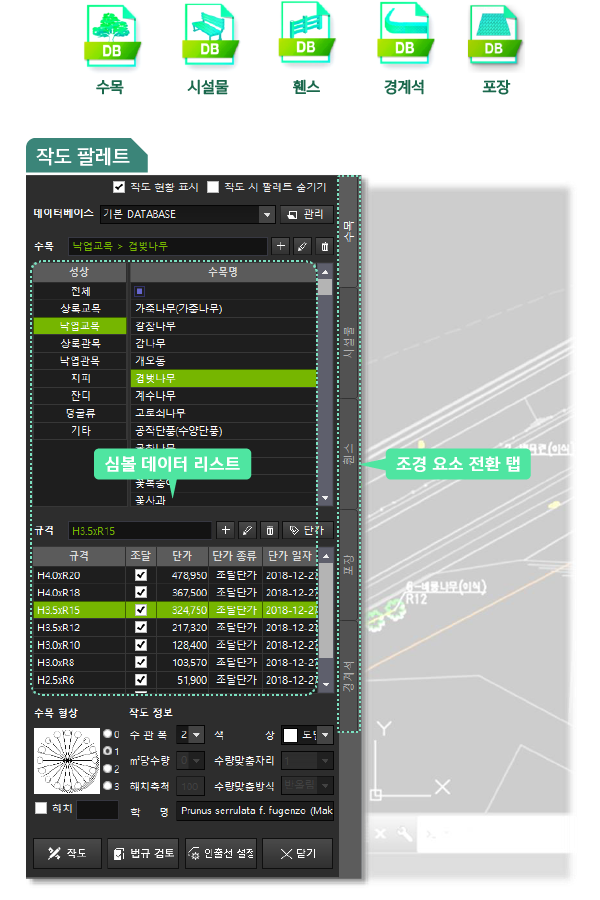 조경설계에 필요한 기초 데이터베이스 지원